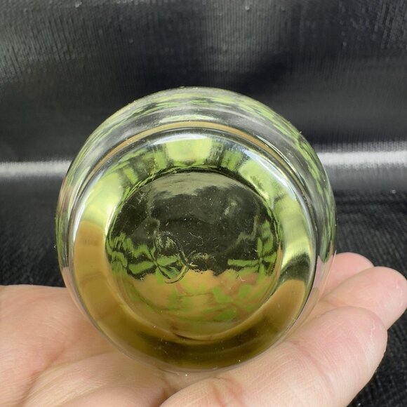 Libbey Green Lowball Glasses With Embossed Floral Design Cups Set 4 Cups 3.5inch - Picture 7 of 10